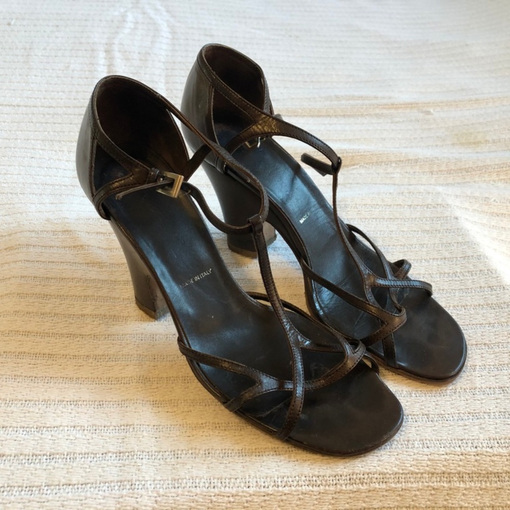 Prada Shoes | Leather Strappy Wedges IT37 - Picture 2 of 8